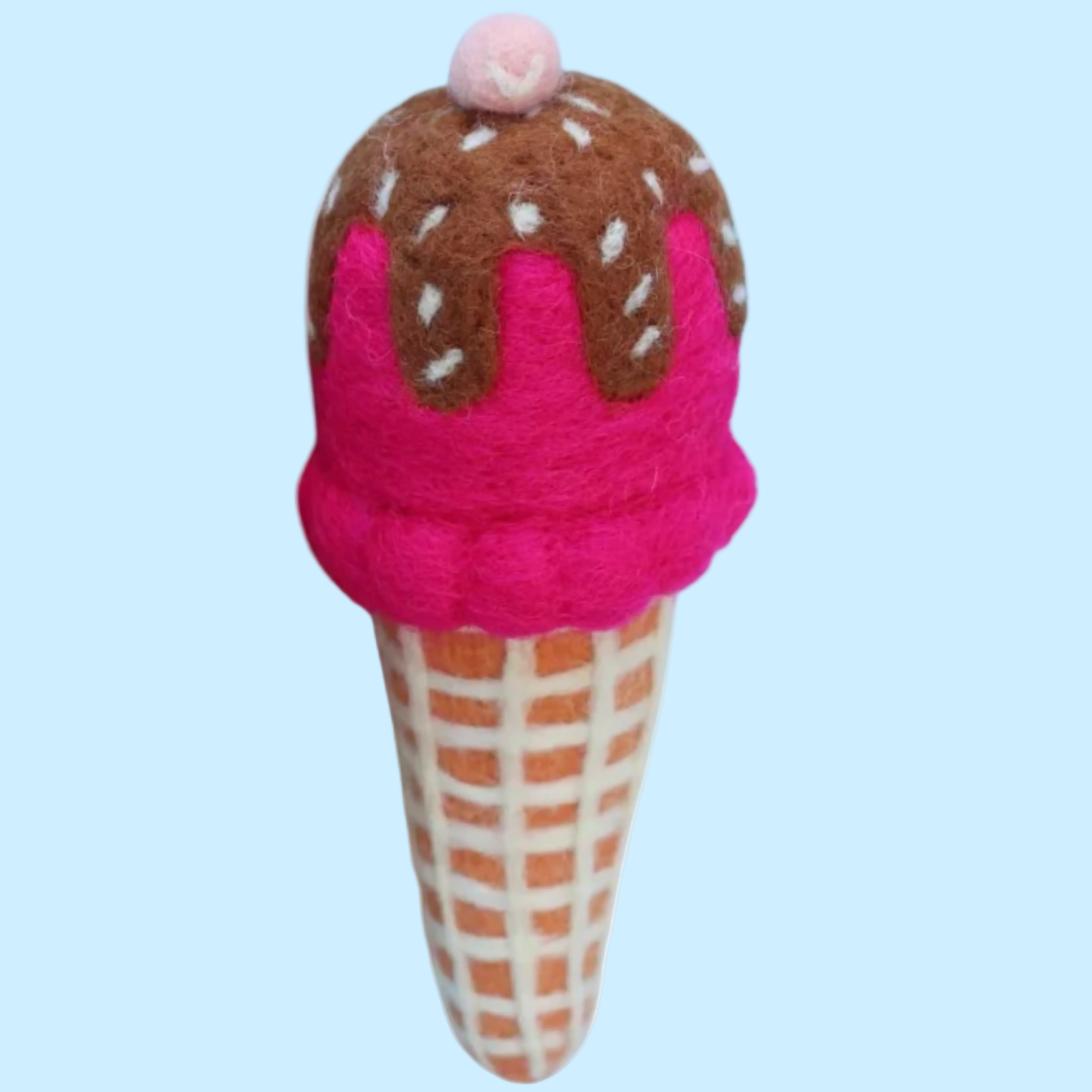 Chocolate Bubblegum Felt Ice-Cream Cone - Juni Moon