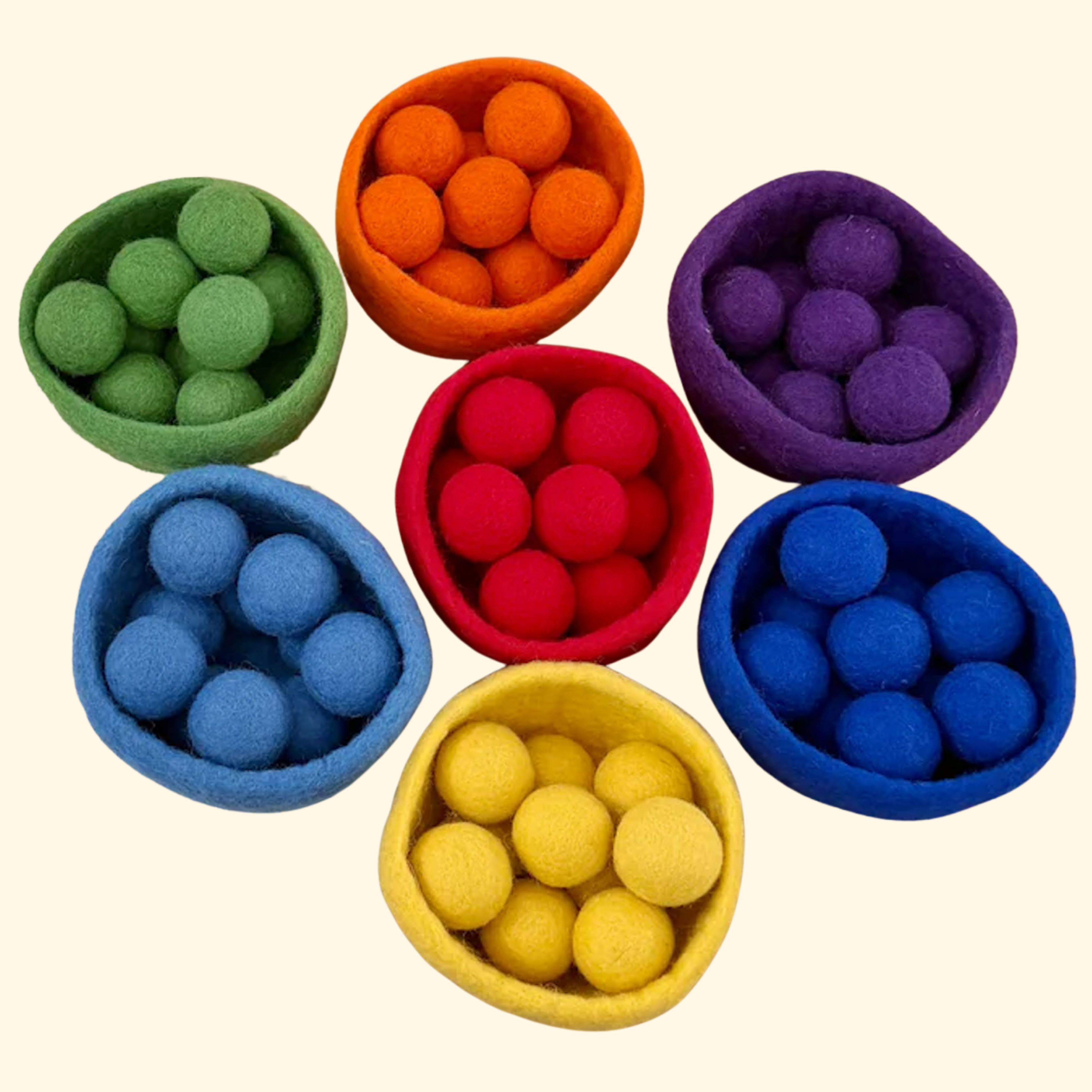 Rainbow Felt Bowls & Balls Set - Playtisserie