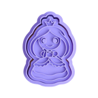 stock image of playdough/clay stamp and cutter. Eco-friendly sensory play tool by brand playsense perfect for creative and imaginative play. can also be used for cookies and baking. pictured is princess