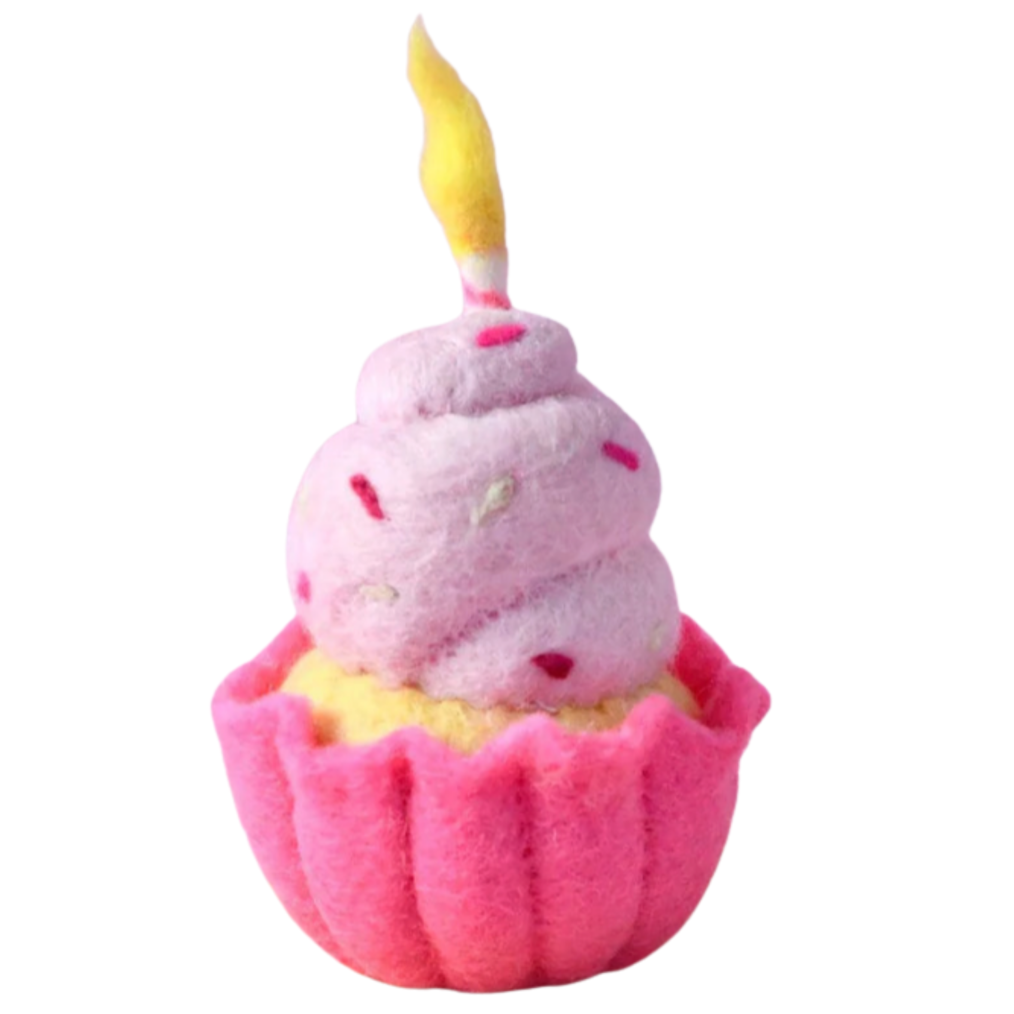 Giant Pink Vanilla Cupcake + Candle Felt Food - Tara Treasures
