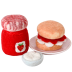 Strawberry Jam + Scones Set Felt Food - Tara Treasures