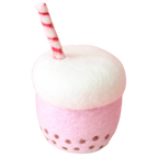 felt strawberry bubble tea toy handmade wool pretend play drink boba Juni Moon