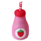felt strawberry juice toy handmade wool pretend play doll drink bottle Juni Moon