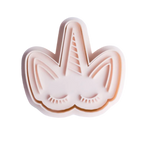 stockimage of playdough/clay stamp and cutter. Eco-friendly sensory play tool by brand playsense perfect for creative and imaginative play. can also be used for cookies and baking. pictured is unicorn face