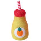 felt pineapple juice toy handmade wool pretend play doll drink bottle Juni Moon