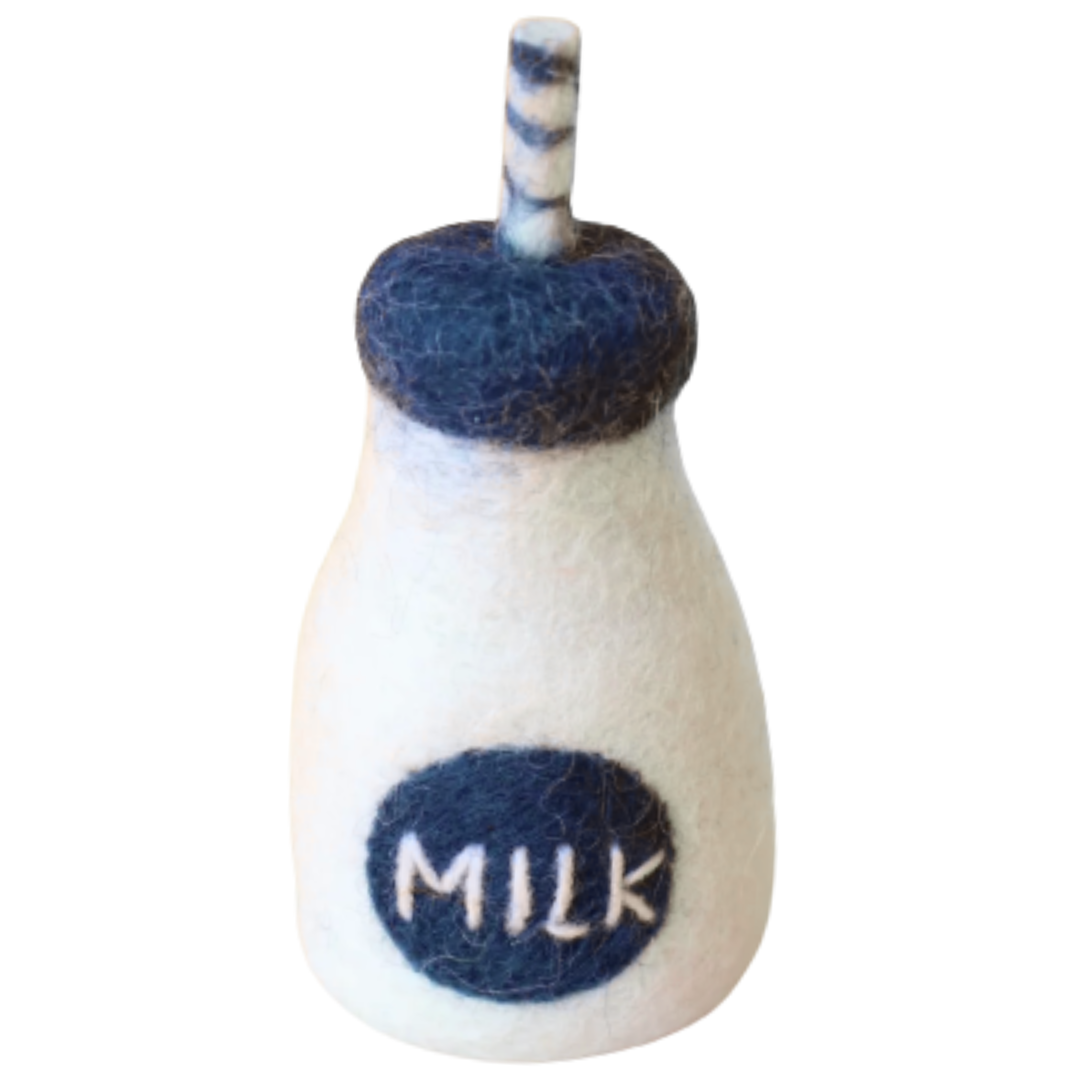 felt milk bottle toy handmade wool pretend play doll drink Juni Moon