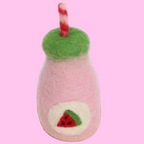 felt watermelon juice toy handmade wool pretend play doll drink bottle Juni Moon