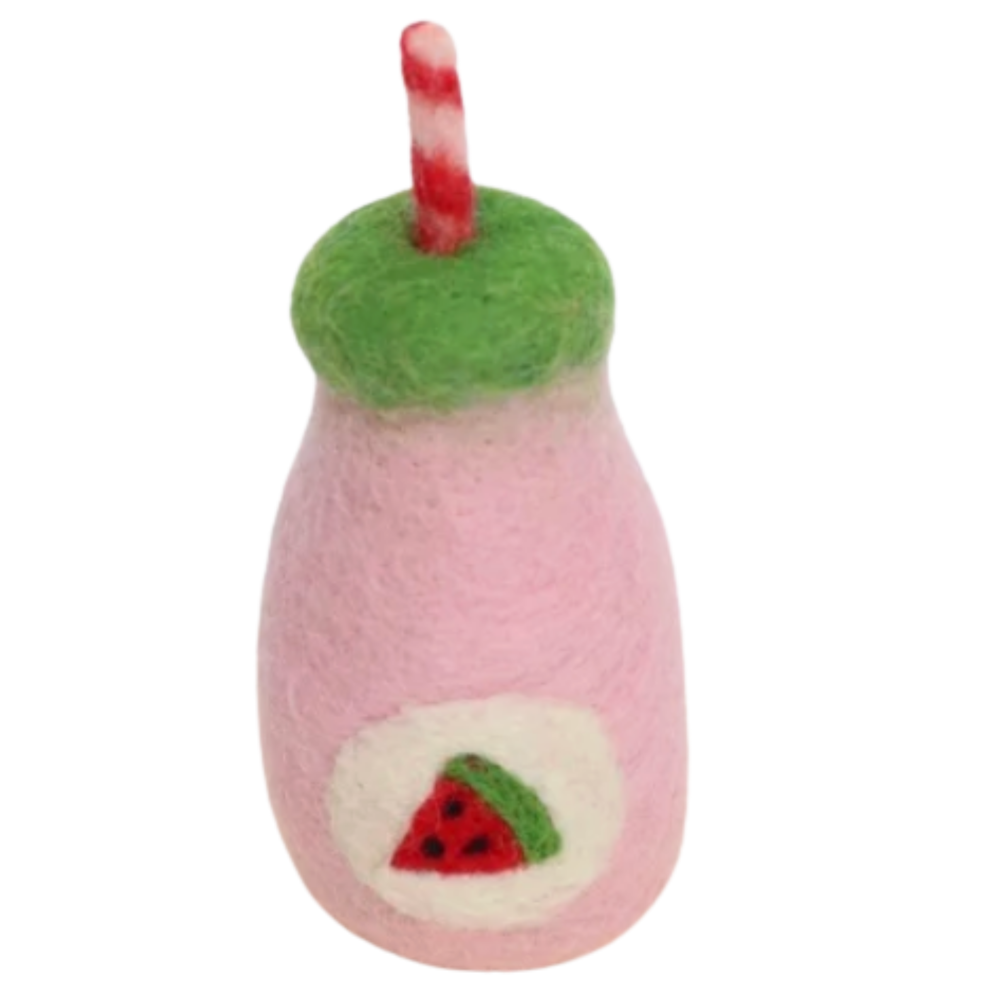 felt watermelon juice toy handmade wool pretend play doll drink bottle Juni Moon