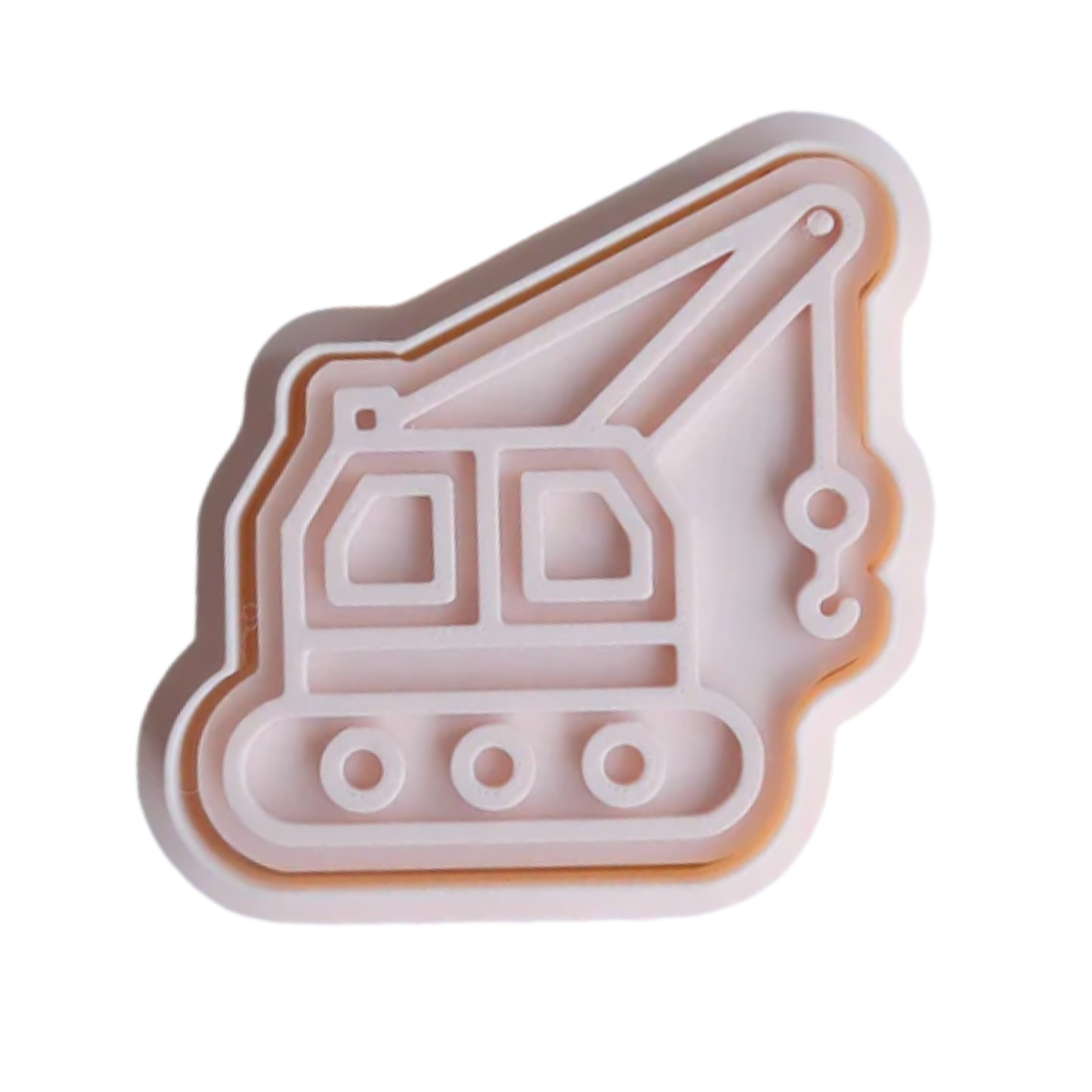 stock image of playdough/clay stamp and cutter. Eco-friendly sensory play tool by brand playsense perfect for creative and imaginative play. can also be used for cookies and baking. pictured is crane