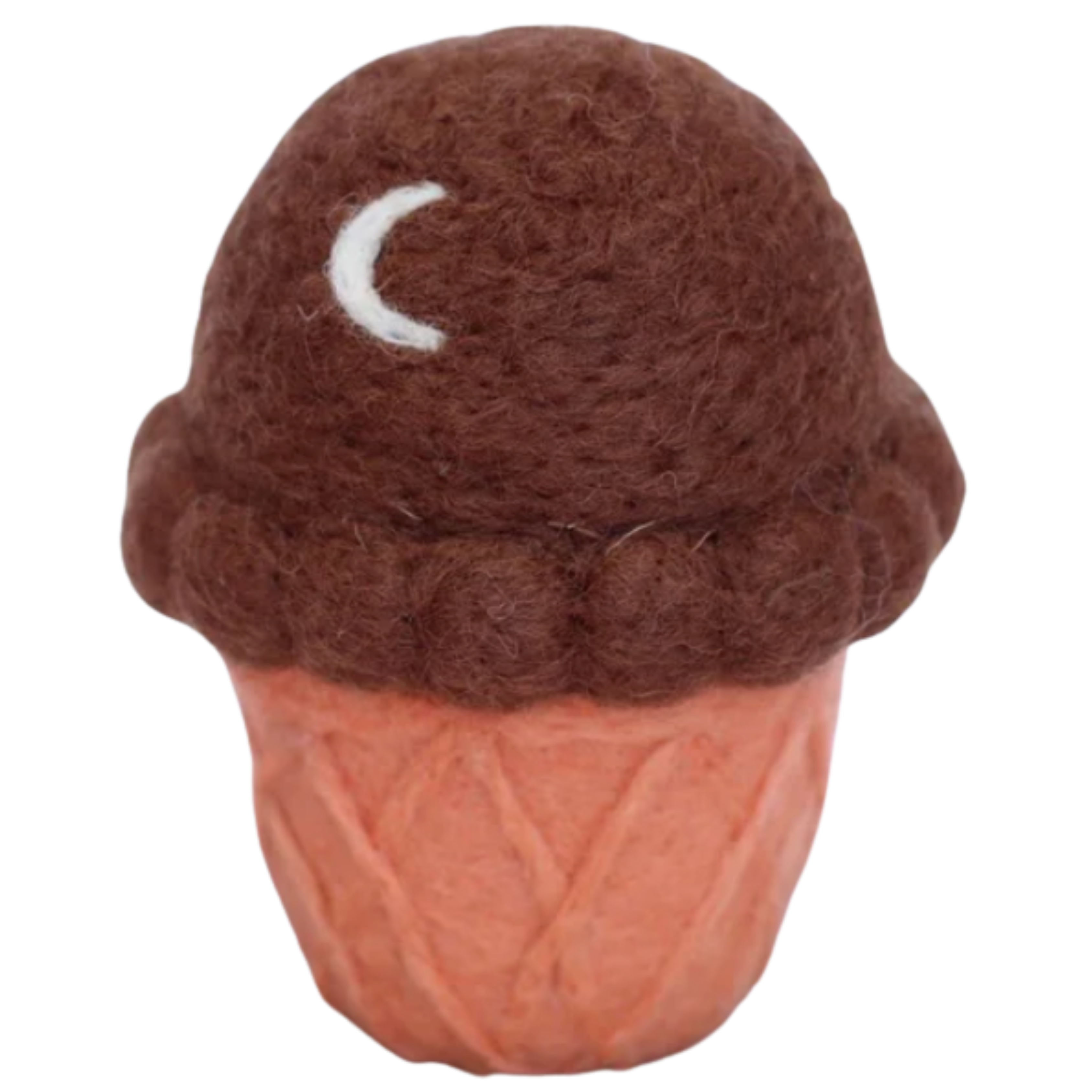 felt chocolate ice cream cone toy handmade wool pretend play dessert moon detail Juni Moon