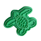 stock image of playdough/clay stamp and cutter. Eco-friendly sensory play tool by brand playsense perfect for creative and imaginative play. can also be used for cookies and baking. pictured is turtle