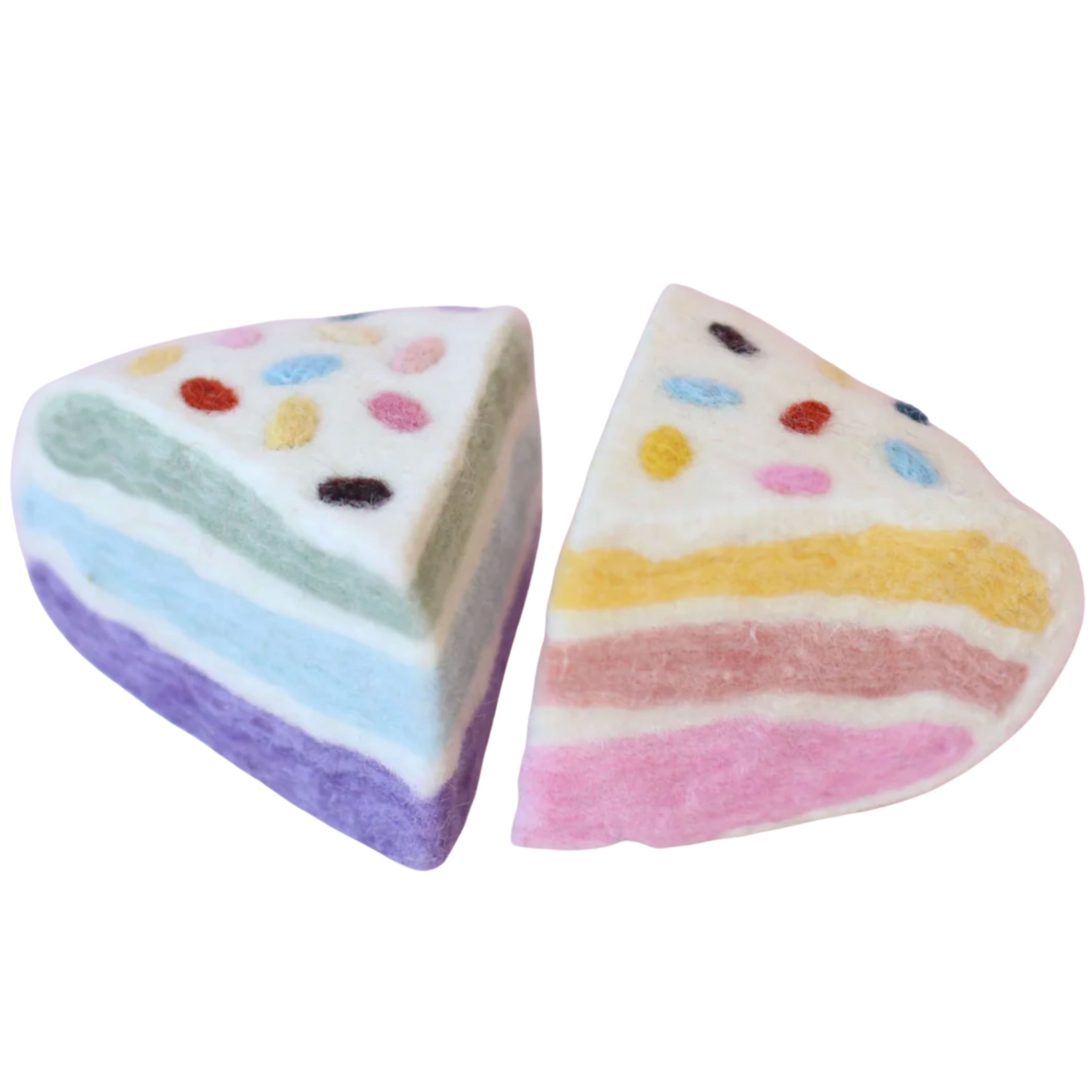 Confetti Cake Slice (Set of 2) Felt Food - Juni Moon