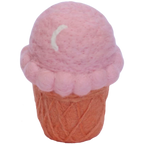 felt strawberry ice cream cone toy handmade wool pretend play dessert moon detail Juni Moon
