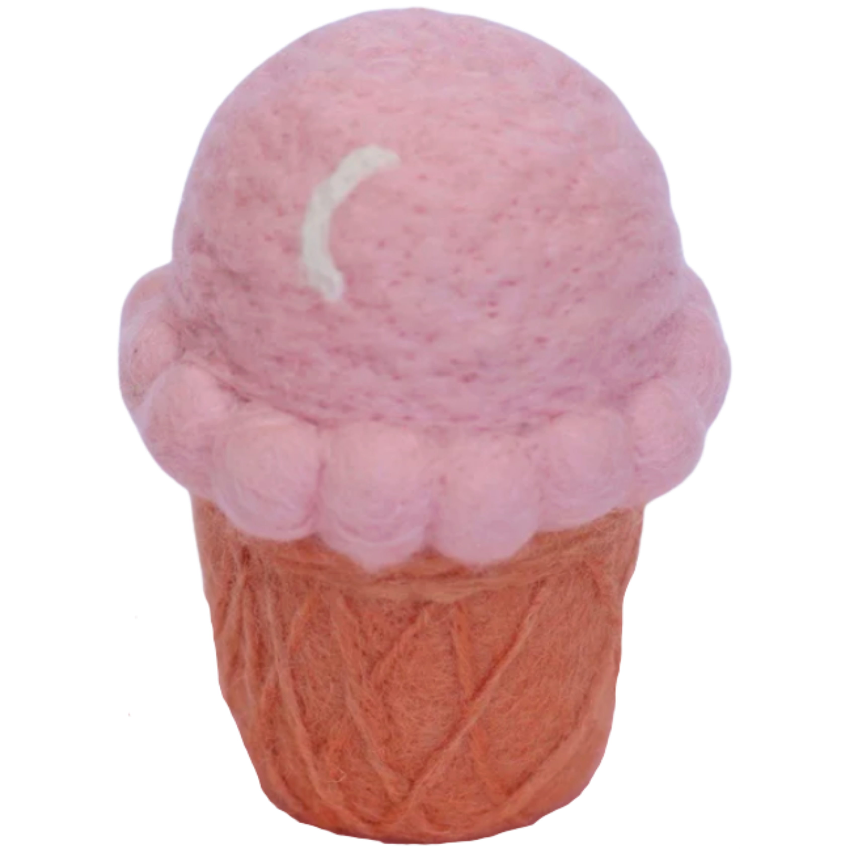 felt strawberry ice cream cone toy handmade wool pretend play dessert moon detail Juni Moon