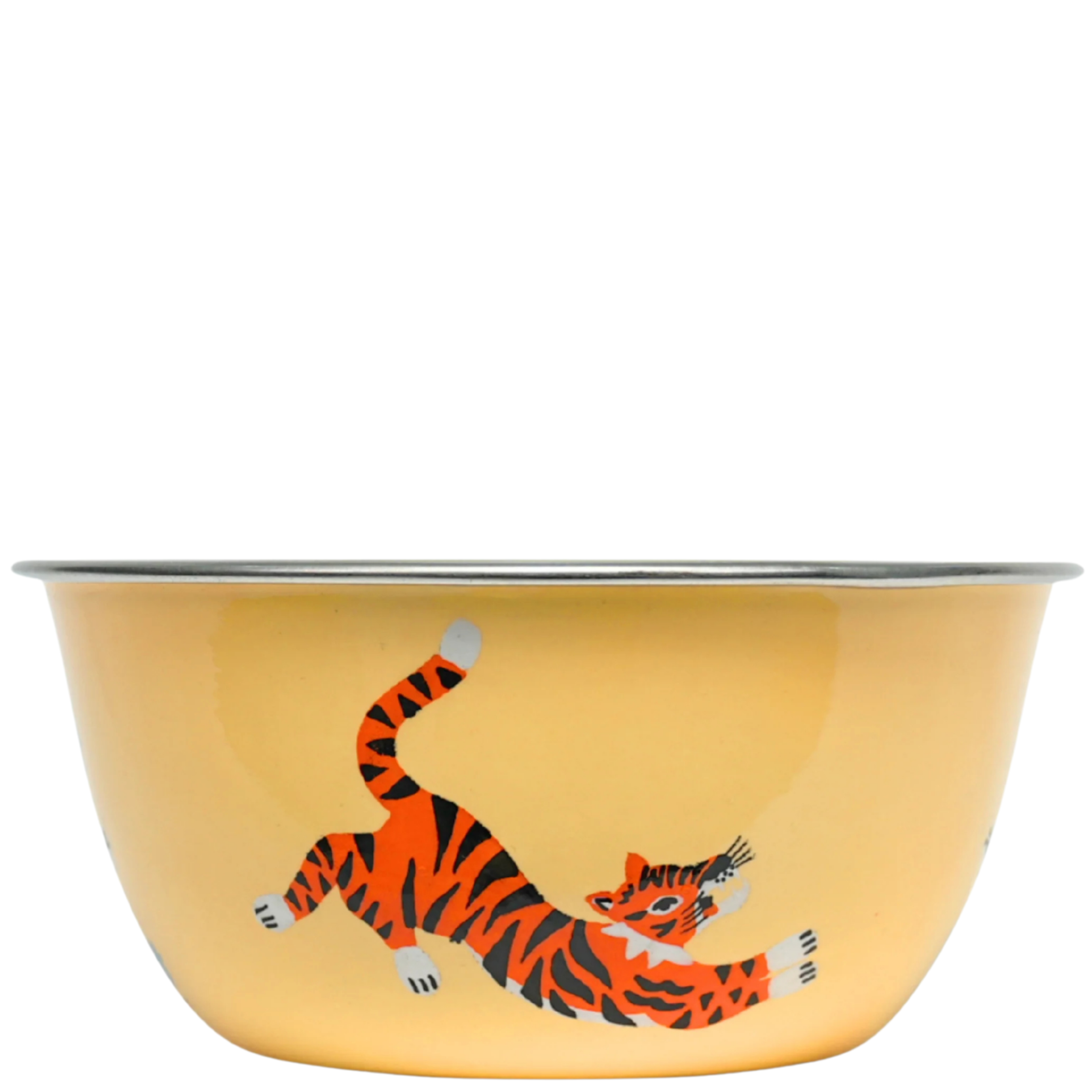 stainless steel camping bowl yellow tiger design picnic folk