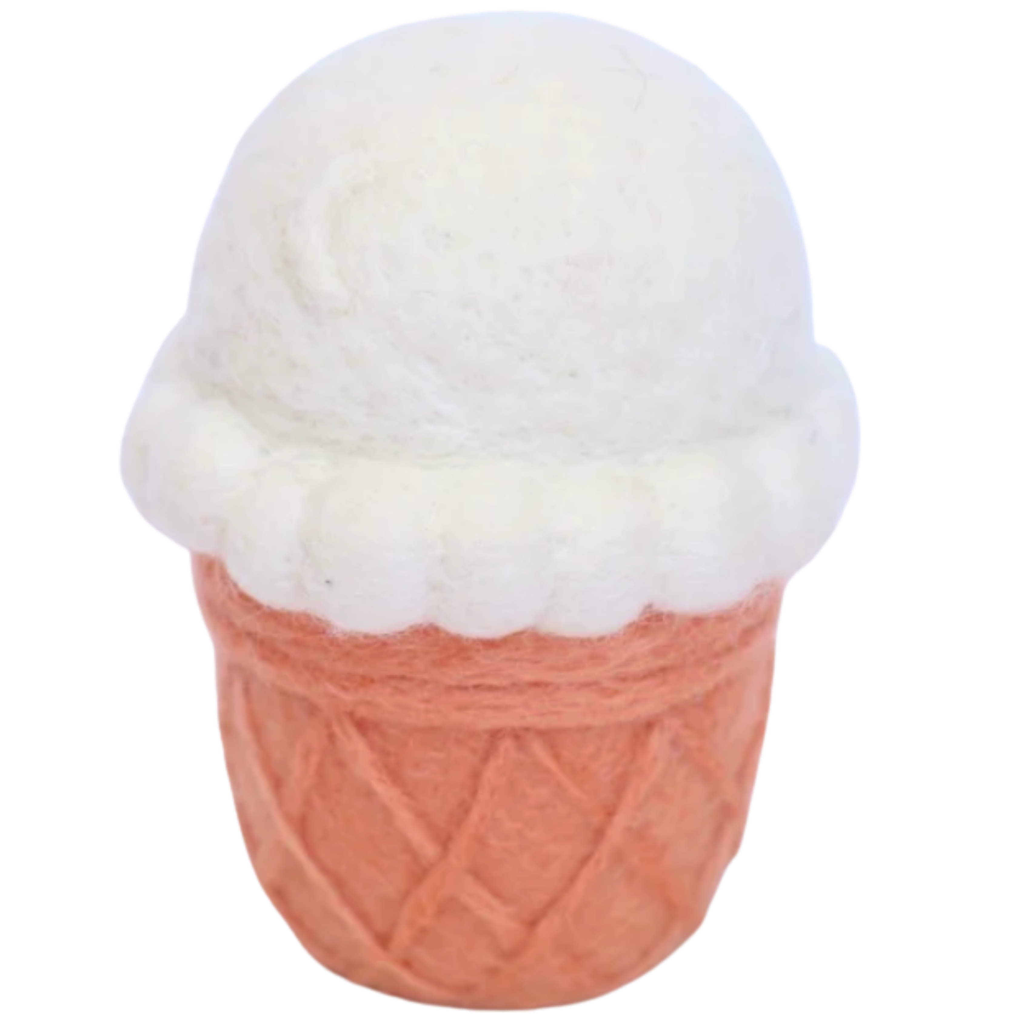 felt vanilla ice cream cone toy handmade wool pretend play dessert moon detail Juni Moon