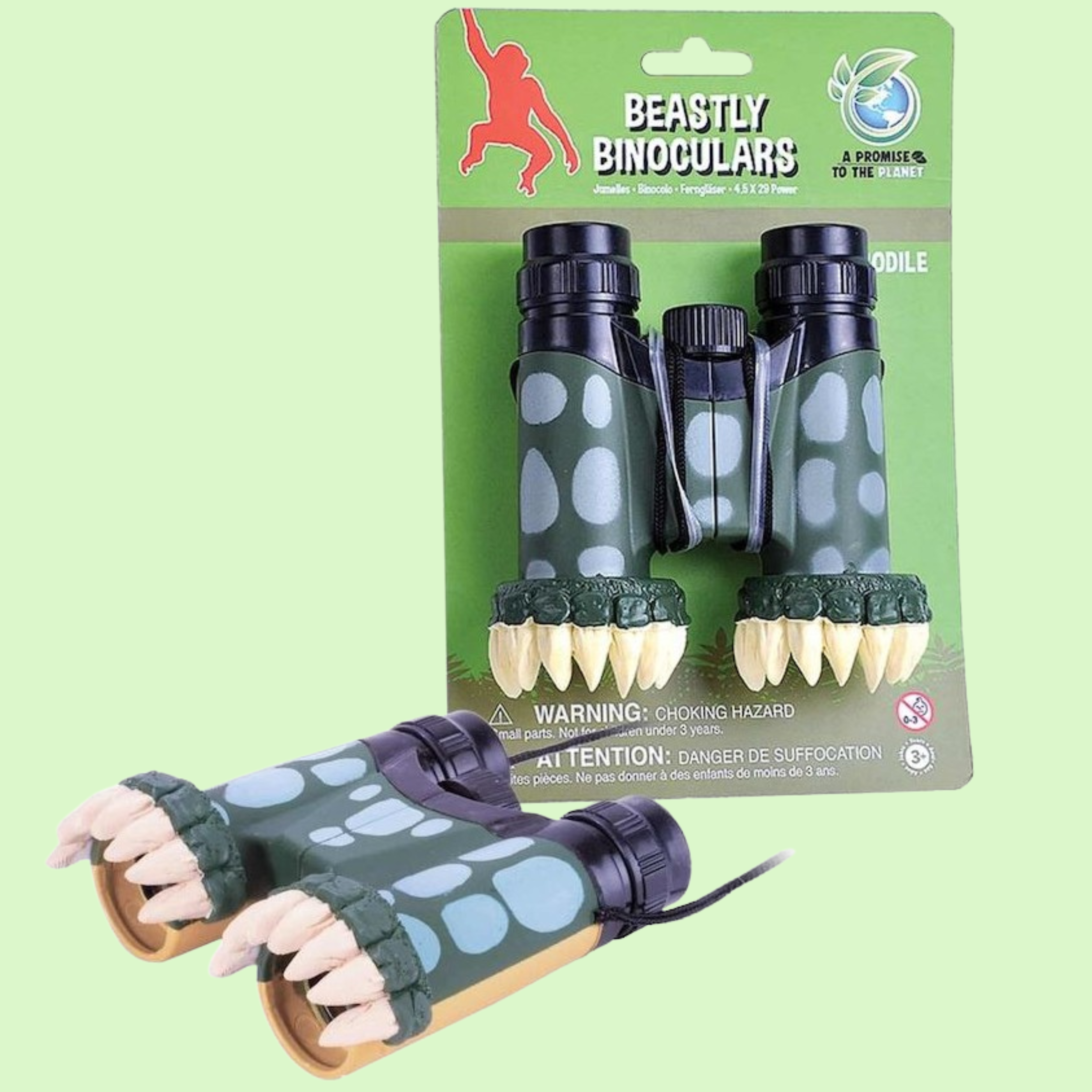 Beastly Crocodile Kids Binoculars by Wild Republic with crocodile claw design for outdoor exploration and nature adventures.