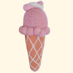 felt marshmallow ice cream cone toy handmade wool pretend play dessert Juni Moon