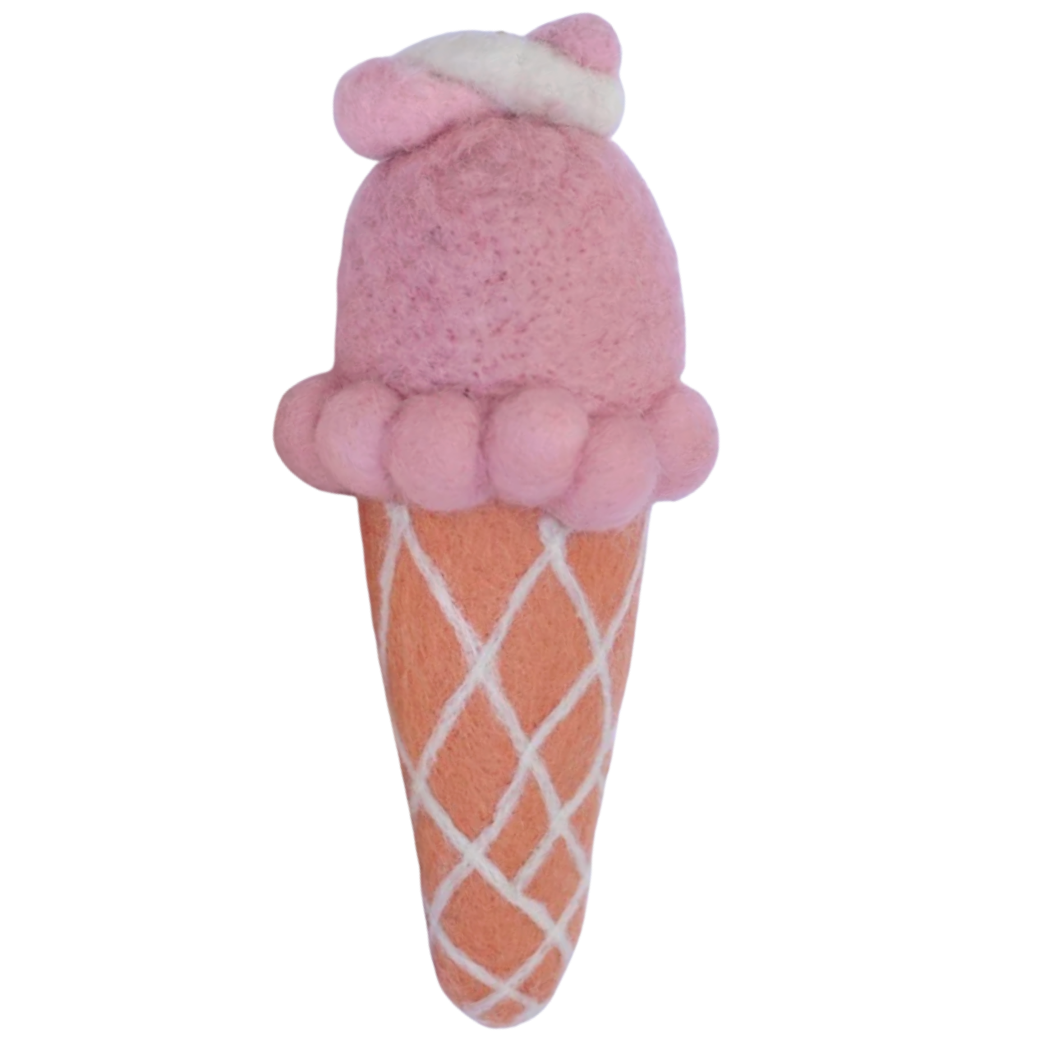 felt marshmallow ice cream cone toy handmade wool pretend play dessert Juni Moon