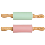 brand Playsense Dough Roller, the perfect tool for both playdough fun and beginner baking. pictured is mint and pink 