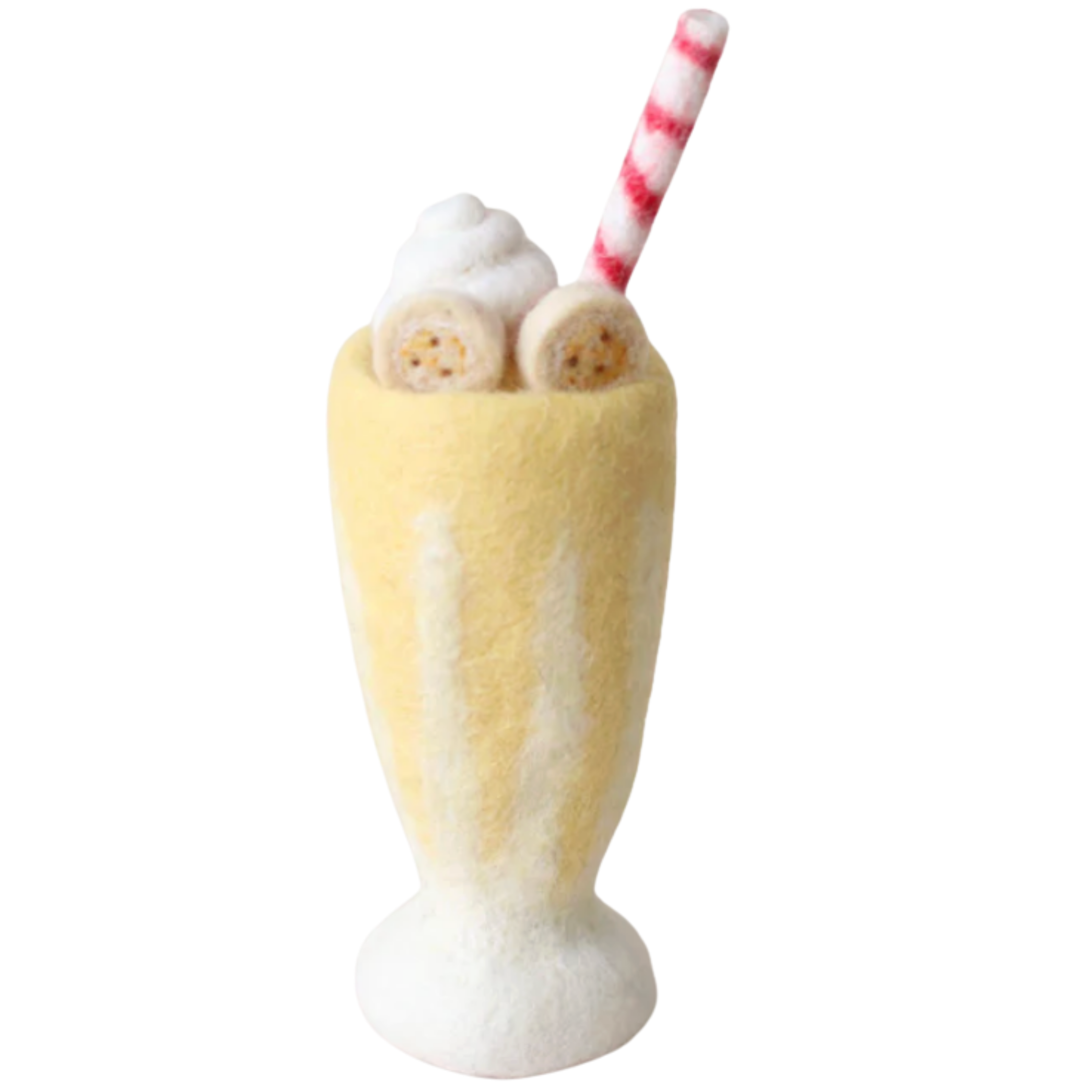 felt banana milkshake toy handmade wool pretend play drink diner Juni Moon