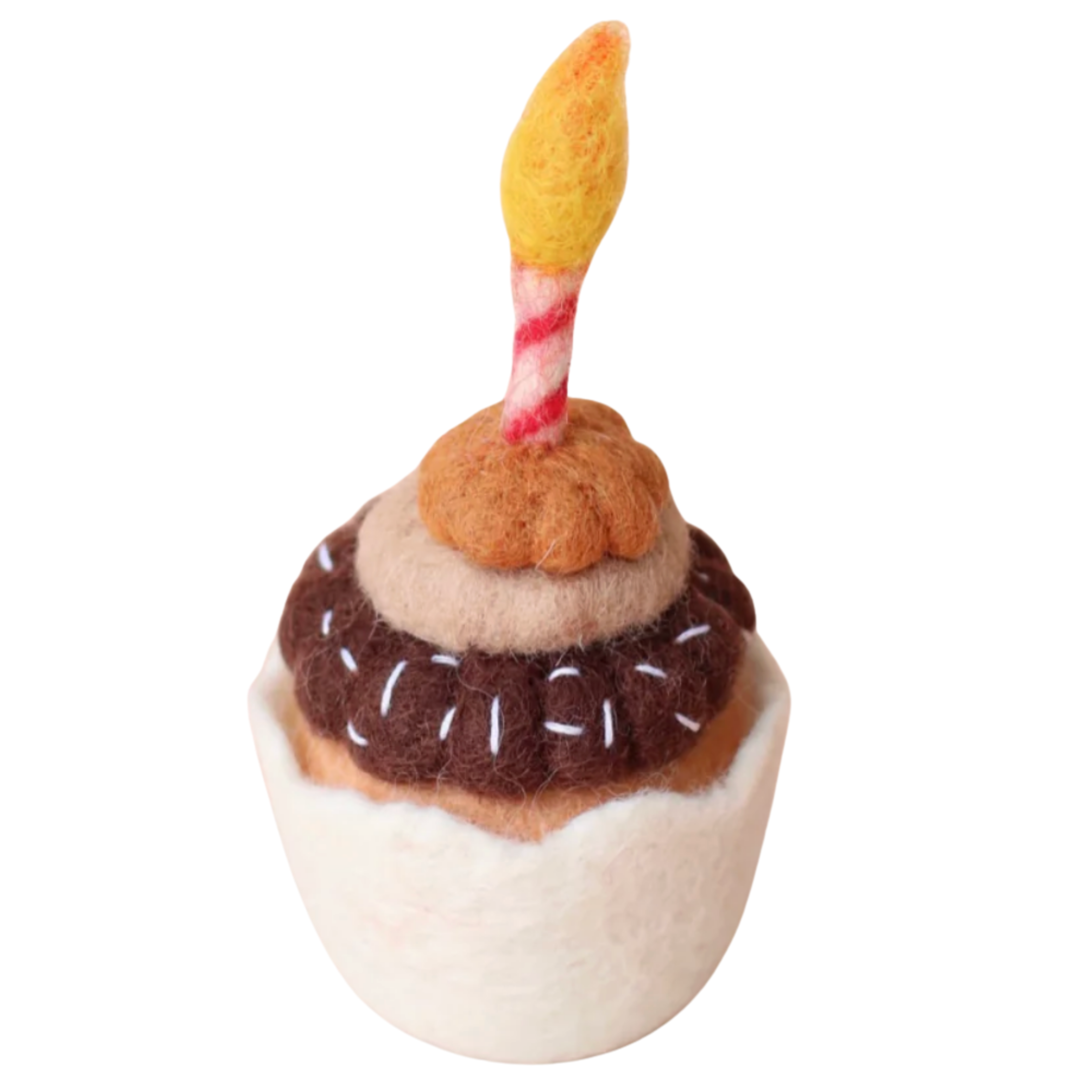 Chocolate Peanut Butter Birthday Wish Cupcake Felt Food - Juni Moon