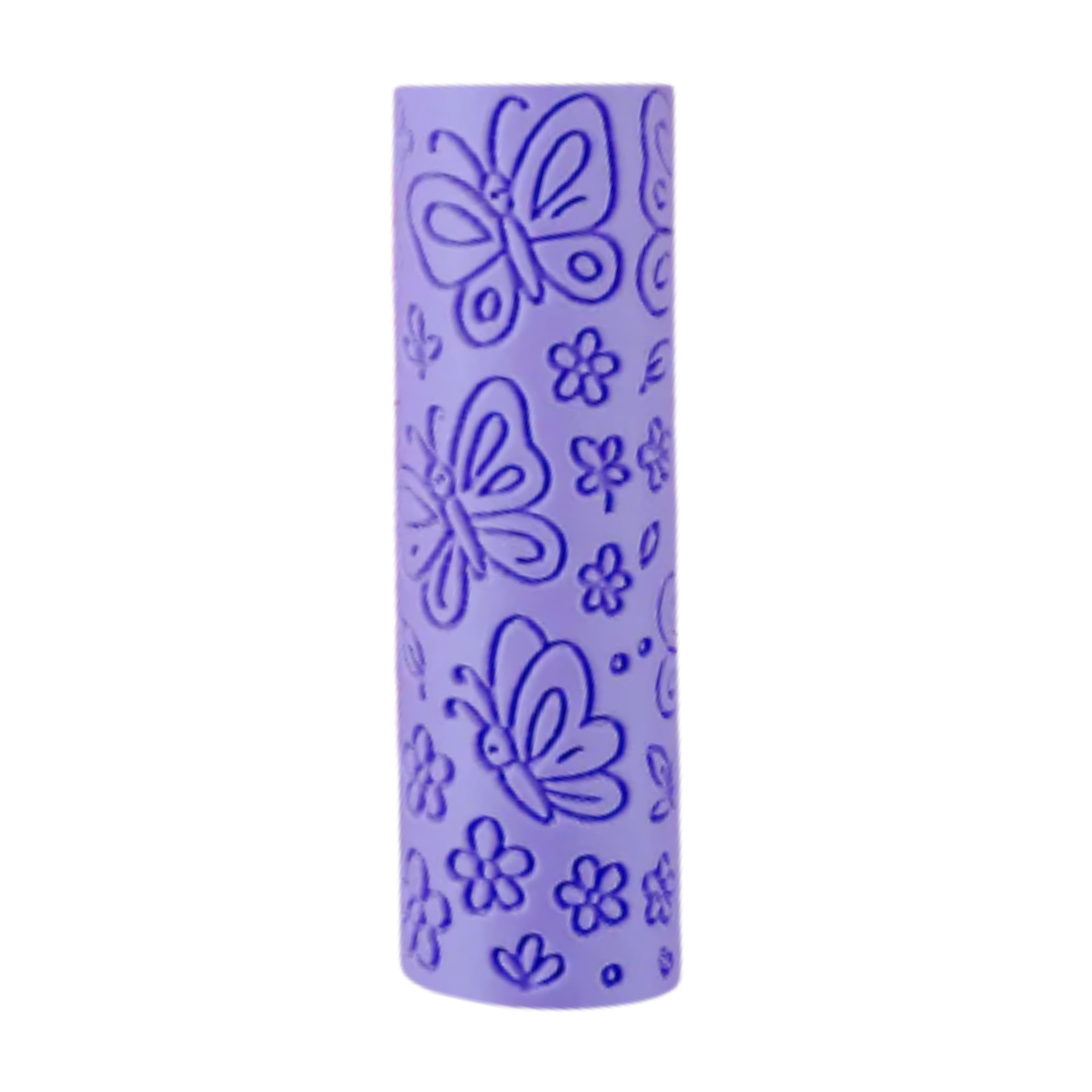 Image of eco textured dough roller designed with fun patterns and to be used with sensory like playdough or can be used for cooking dough. Textured roller is in the pattern butterfly