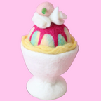 Rainbow felt sundae full view colourful ice cream toy