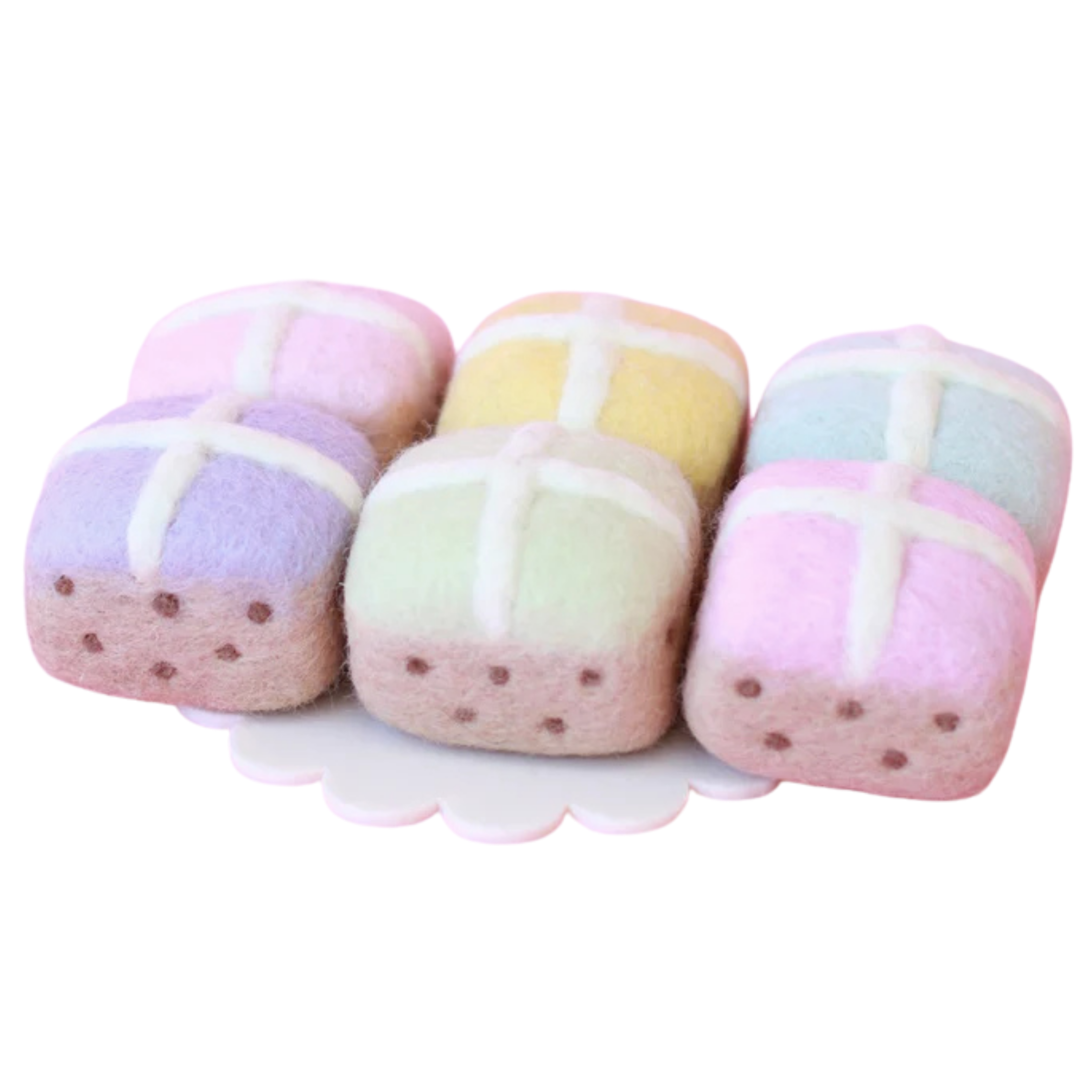 Mini Pastel Felt Hot Cross Buns (Set of 6) - Juni Moon