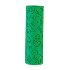 Image of eco textured dough roller designed with fun patterns and to be used with sensory like playdough or can be used for cooking dough. Textured roller is in the pattern dinosaur