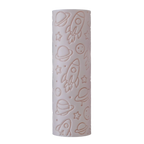 Image of eco textured dough roller designed with fun patterns and to be used with sensory like playdough or can be used for cooking dough. Textured roller is in the pattern space