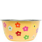 hand painted stainless steel camping bowl daisies yellow picnic folk