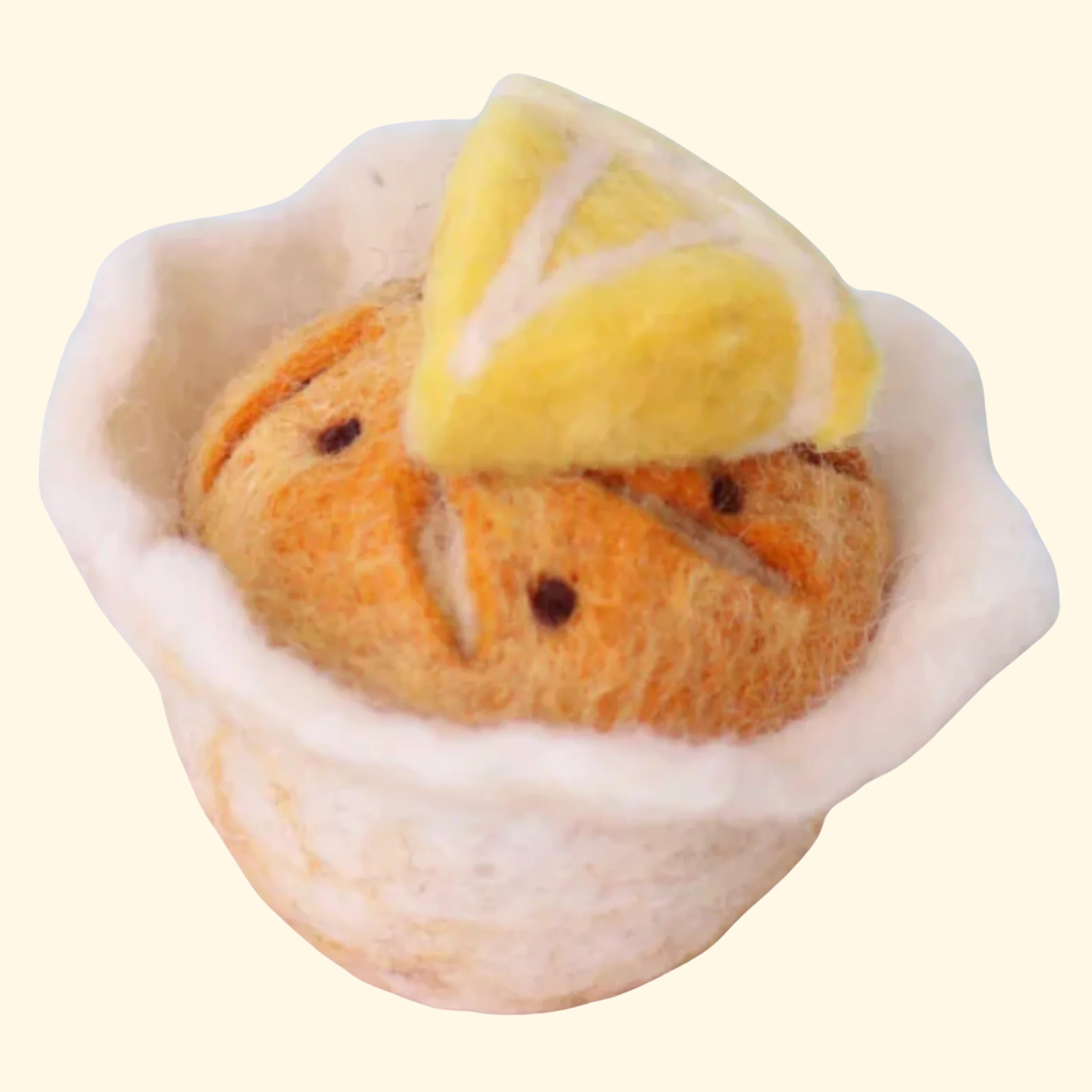 Lemon Poppyseed Felt Muffin - Juni Moon