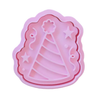 stock image of playdoughc/clay stamp and cutter. Eco-friendly sensory play tool by brand playsense perfect for creative and imaginative play. can also be used for cookies and baking. pictured is party hat