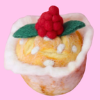 Raspberry White Chocolate Felt Muffin - Juni Moon