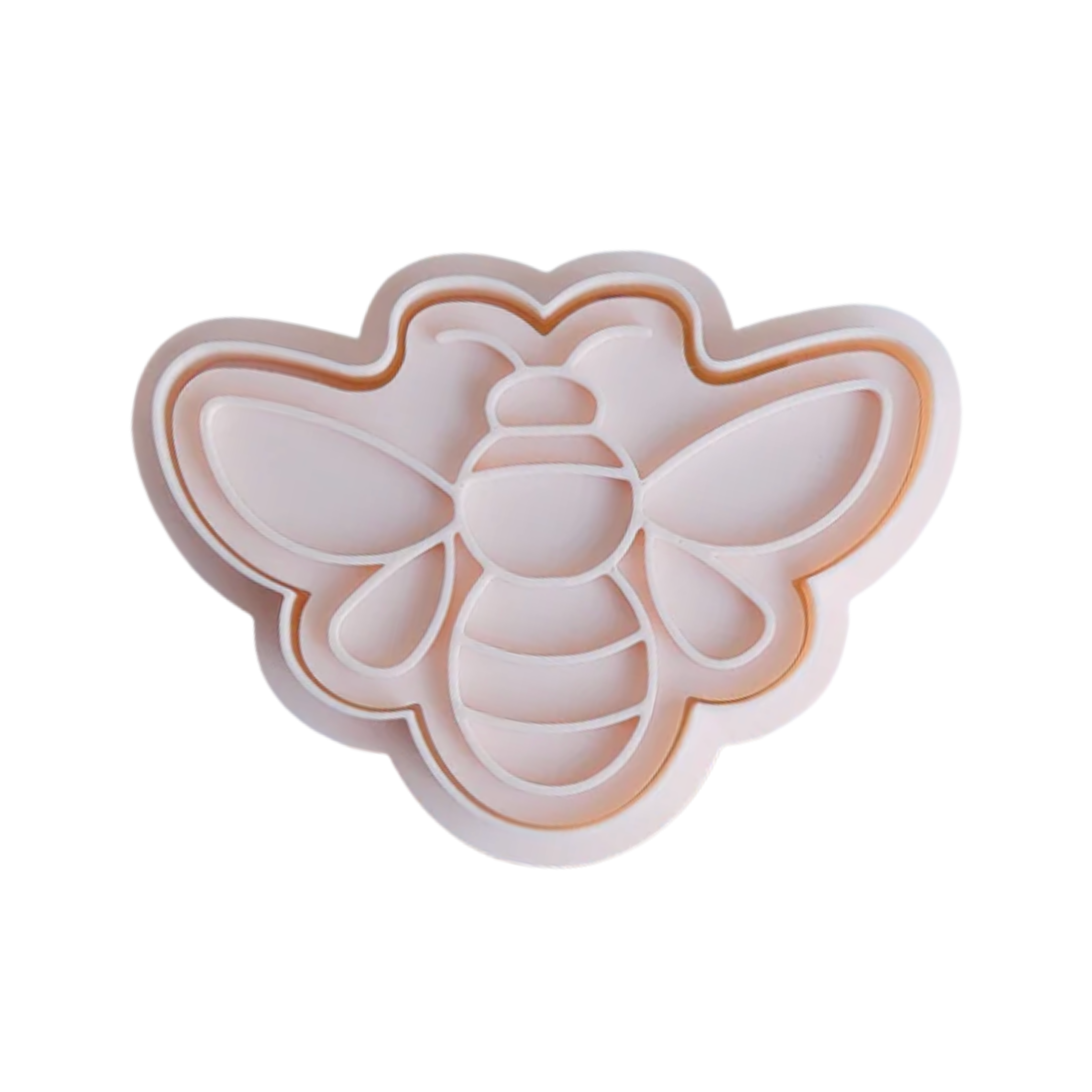 stock image of playdough/clay stamp and cutter. Eco-friendly sensory play tool by brand playsense perfect for creative and imaginative play. can also be used for cookies and baking. pictured is bumble bee
