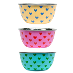 hearts stainless steel bowls picnic folk for camping