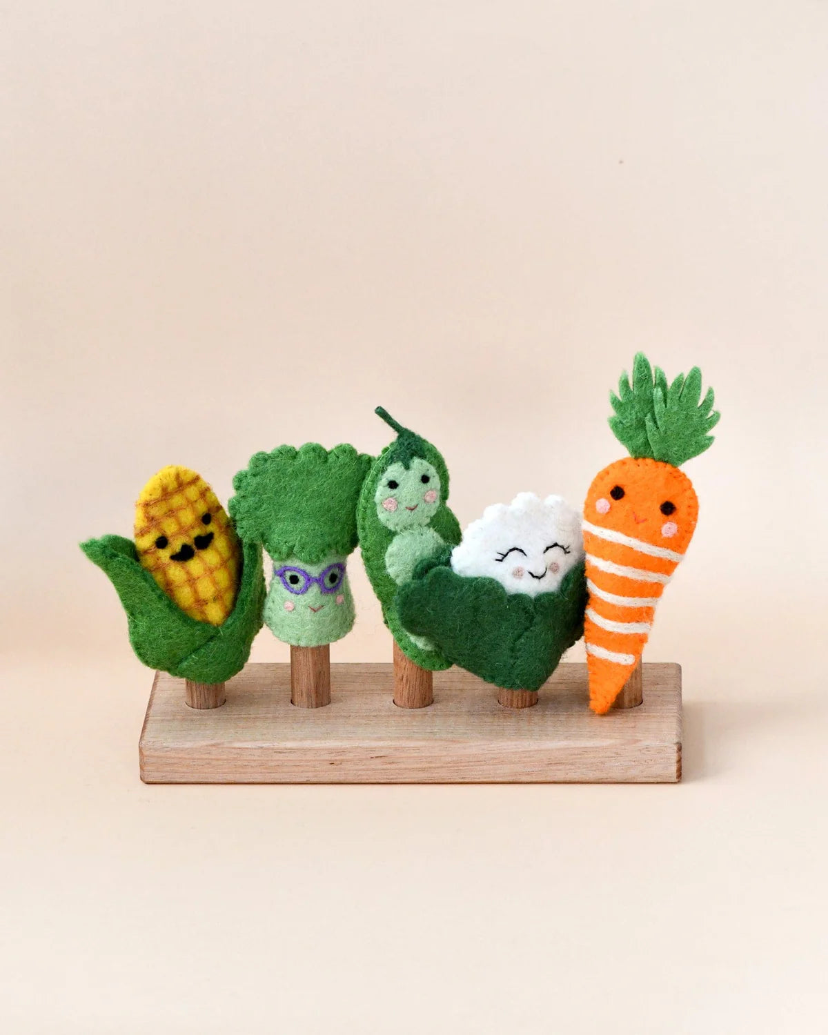 Vegetables Felt Finger Puppet Set - Tara Treasures