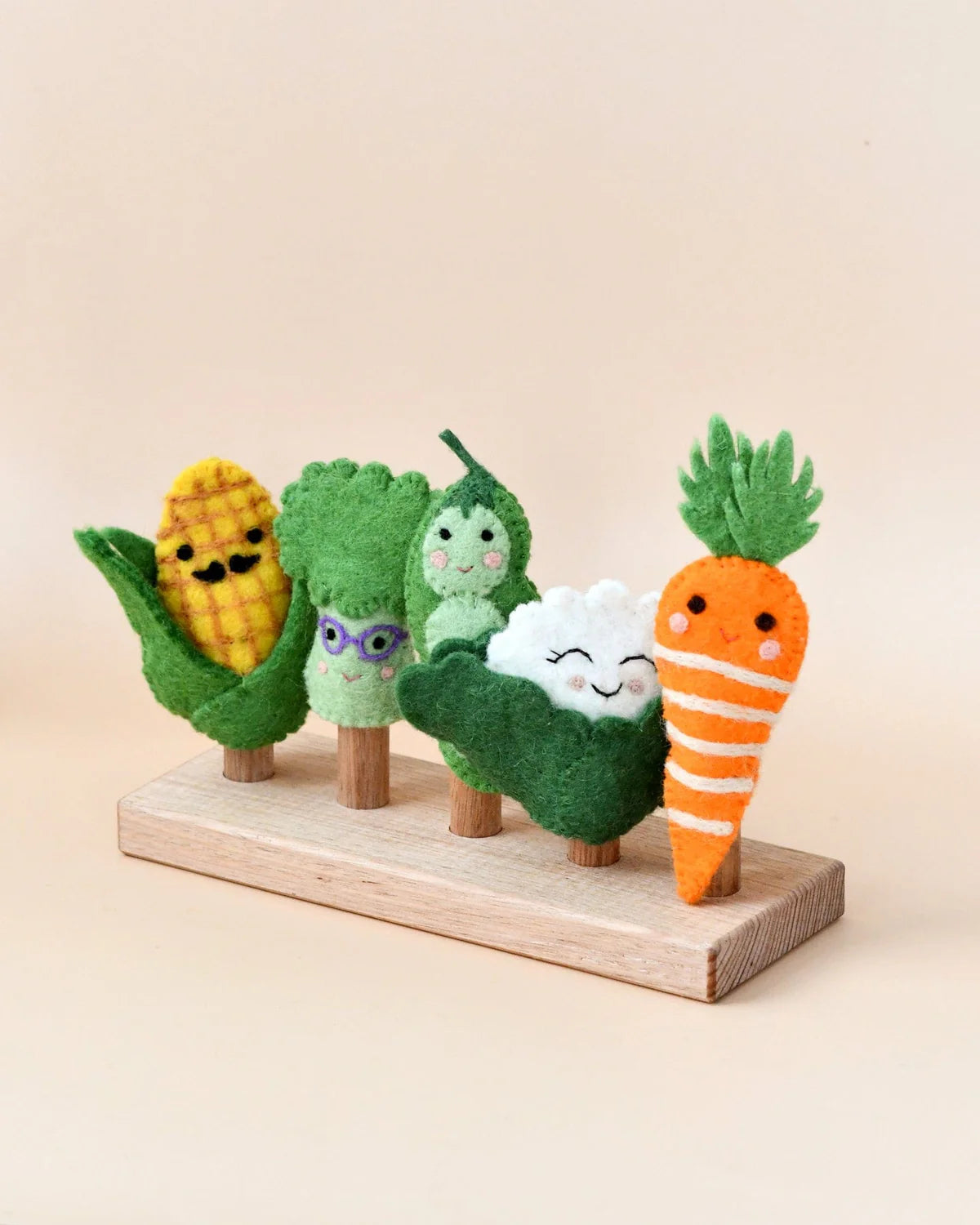 Vegetables Felt Finger Puppet Set - Tara Treasures