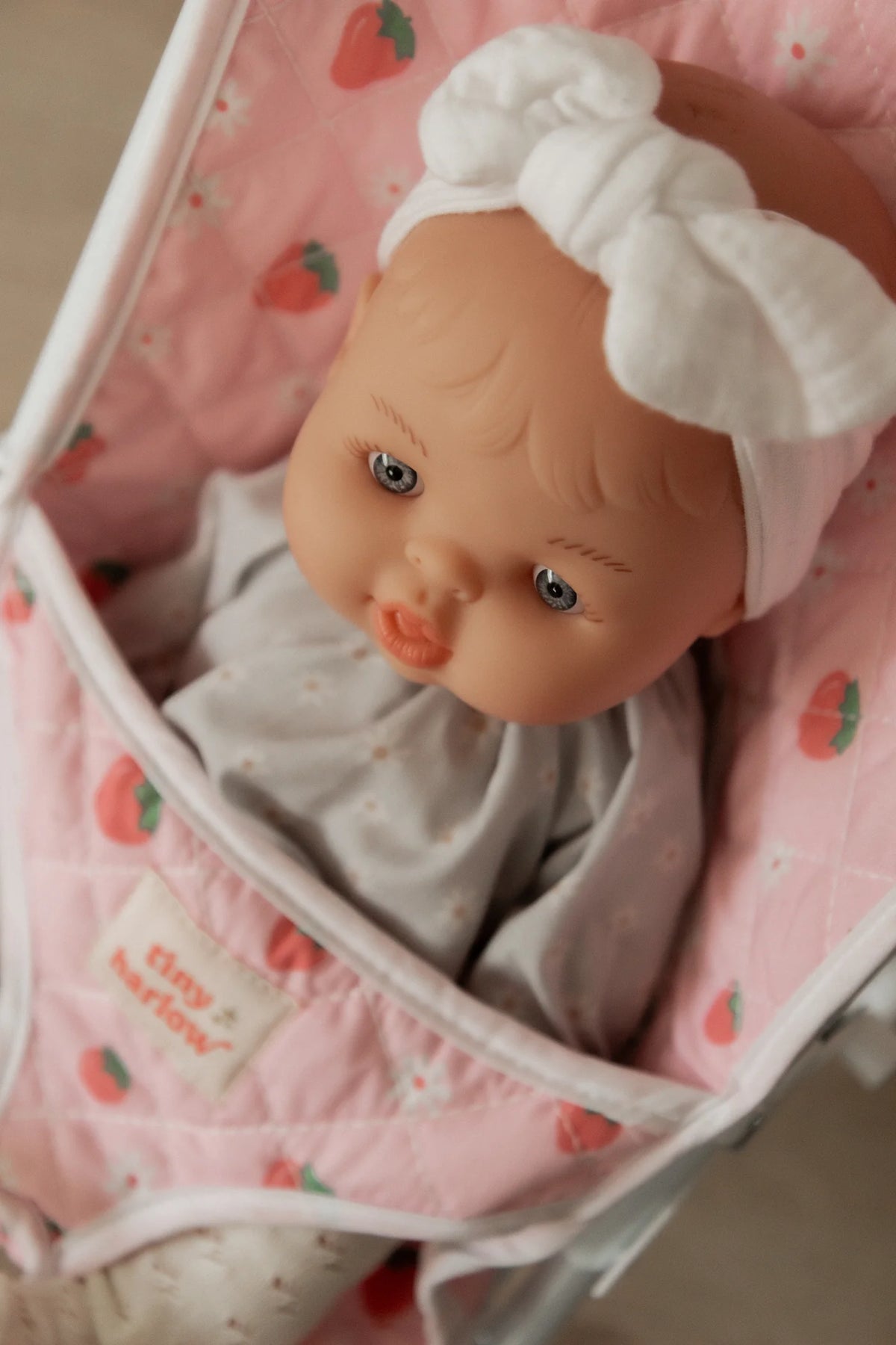 Strawberry Picnic Folding Baby Doll Stroller - Tiny Harlow