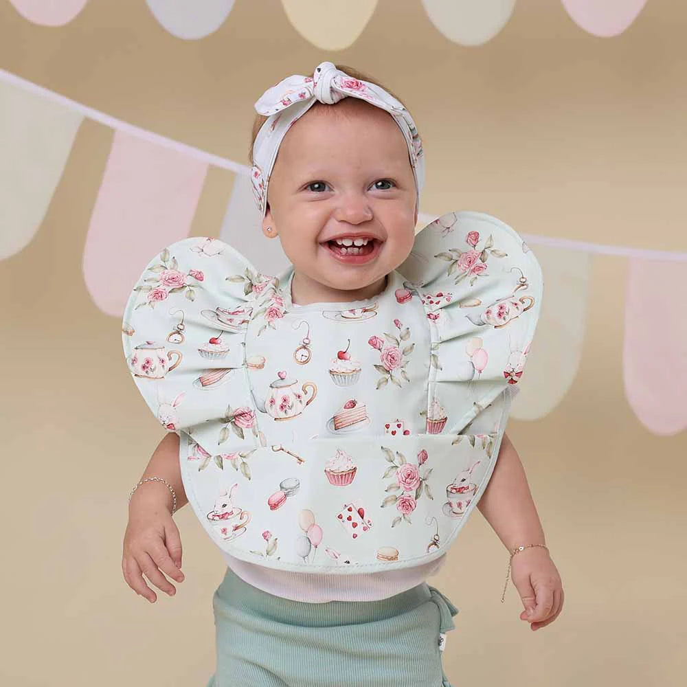White Rabbit Frill Snuggle Bib - Snuggly Hunny