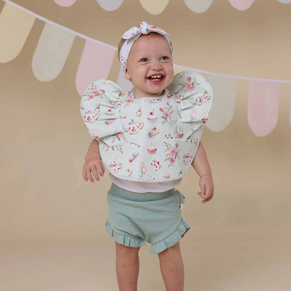 White Rabbit Frill Snuggle Bib - Snuggly Hunny