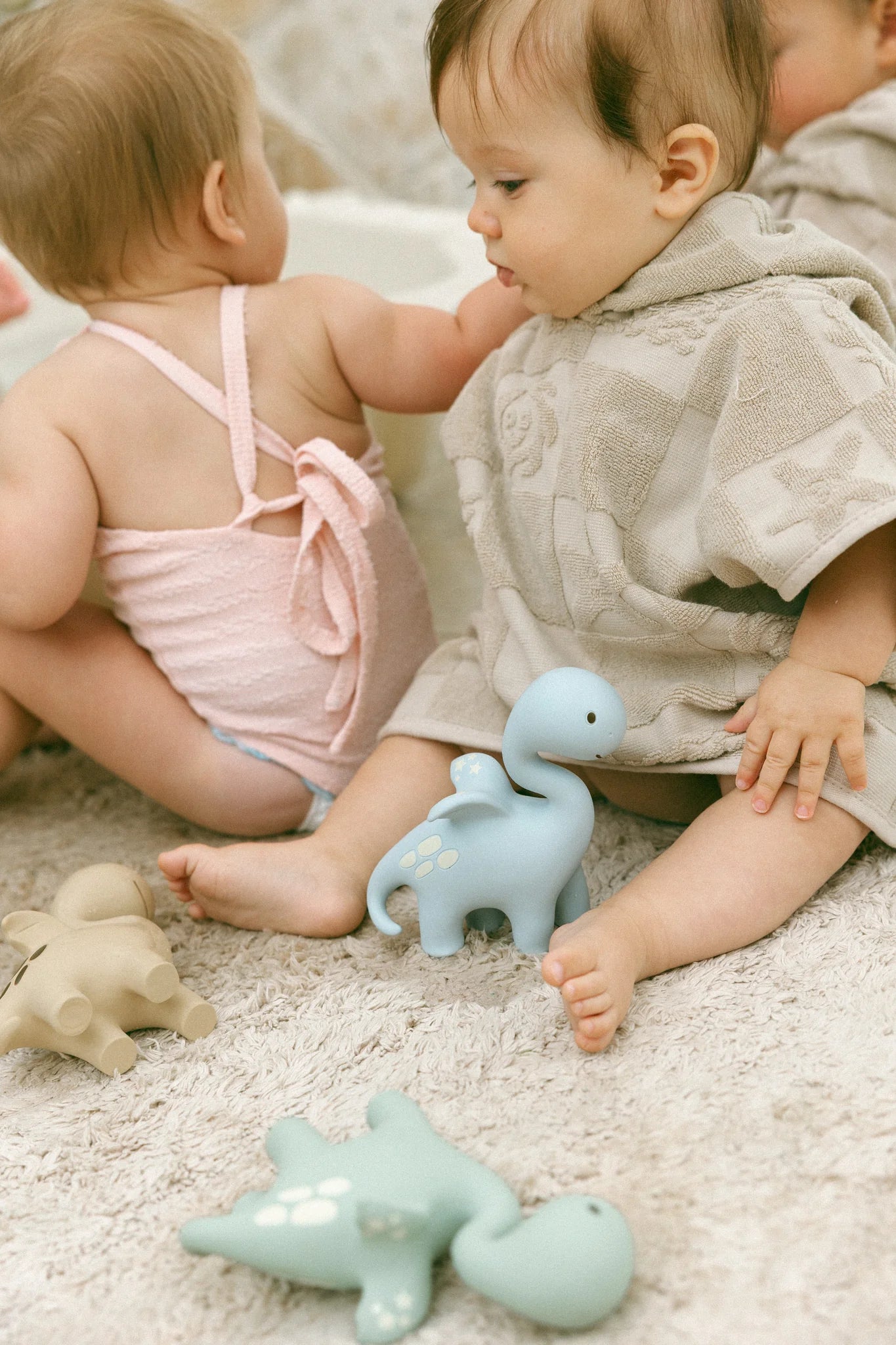 Diplo the Dino Dragon baby teether by Winnie Parkes made from natural rubber