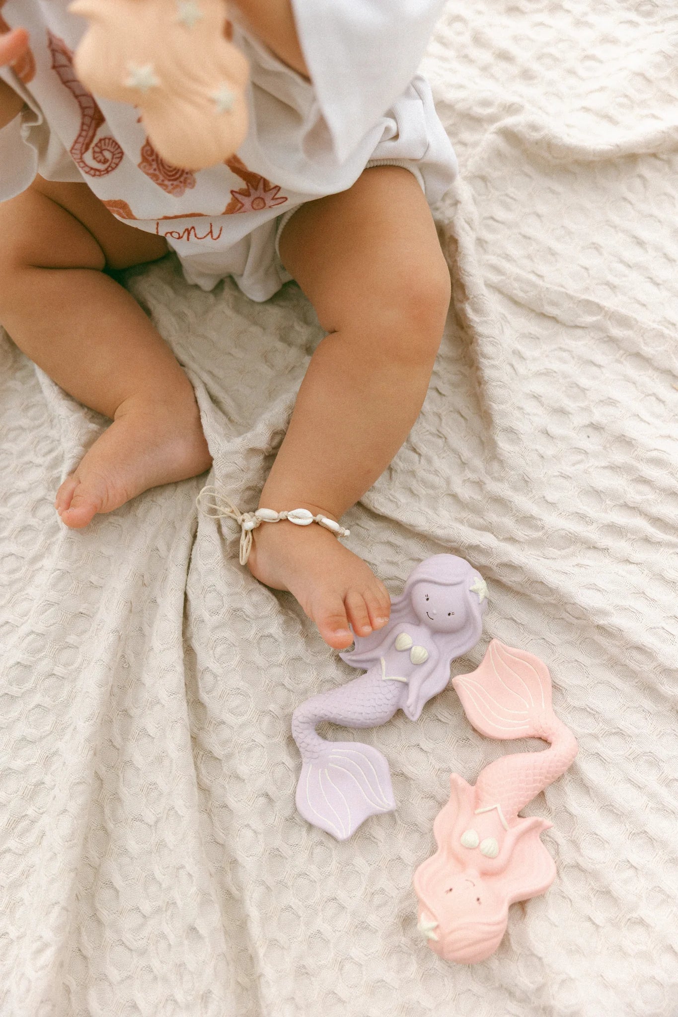 Maeve the Mermaid baby teether by Winnie Parkes made from natural rubber