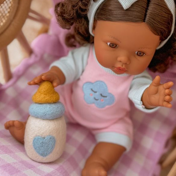 Blue Felt Dolly Bottle - SALLI Collective