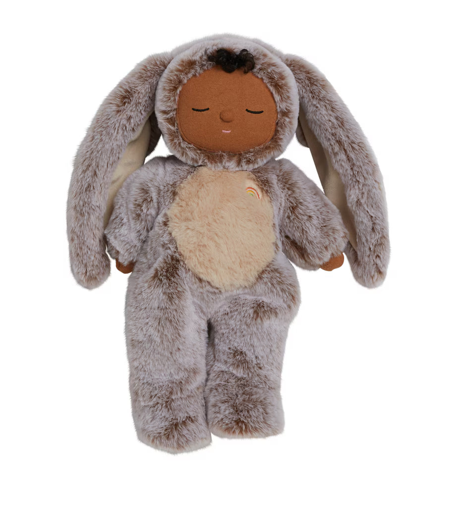 Cozy Dinkum doll bunny styled for nursery or bedtime comfort