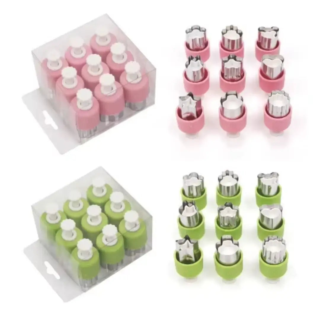 Fruit & Veggie Cutters (with Pusher) - 9 Piece Set