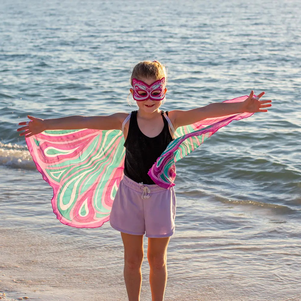 pink fairy wings dress up costume kids