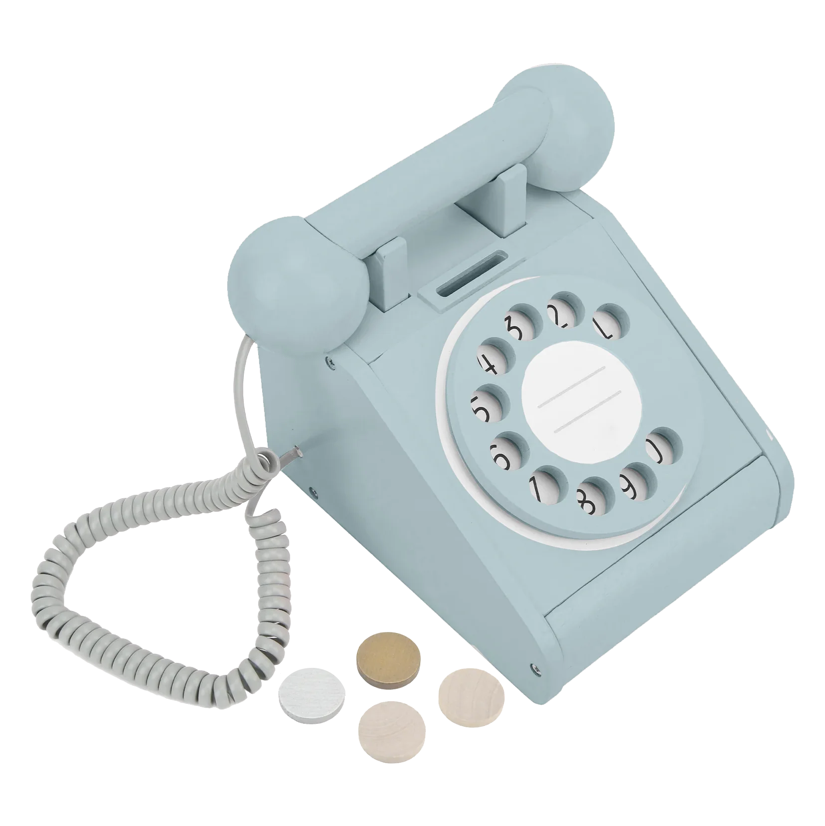 Wooden Rotary Telephone | Aqua Green