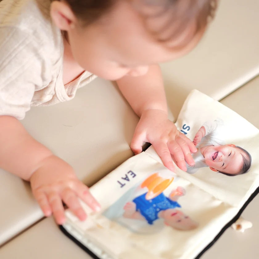 Baby's First Action Words Crinkle Sensory Book - Little Lamb Kind